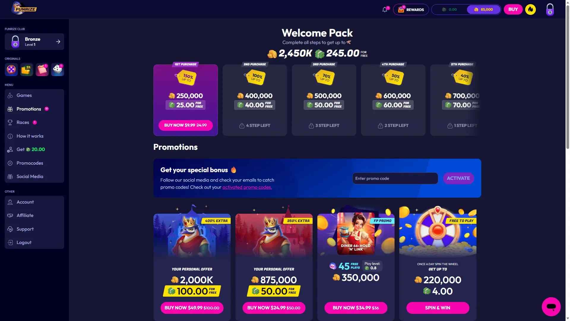 FunRize Welcome Pack